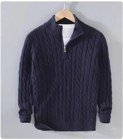Men's Half-Turtleneck Zipper Sweater